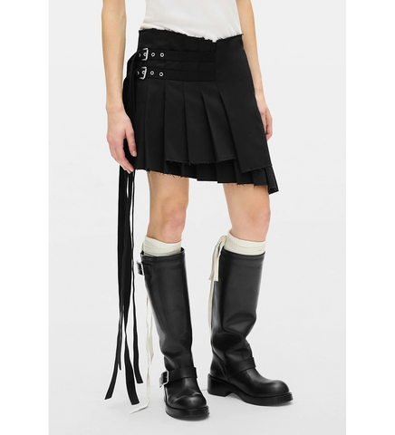 TABEA MINI WRAP KILT SKIRT BLACK