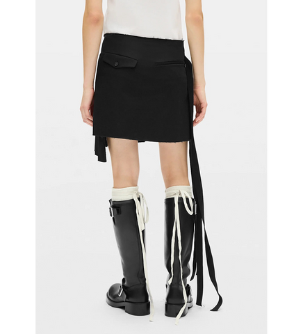 TABEA MINI WRAP KILT SKIRT BLACK