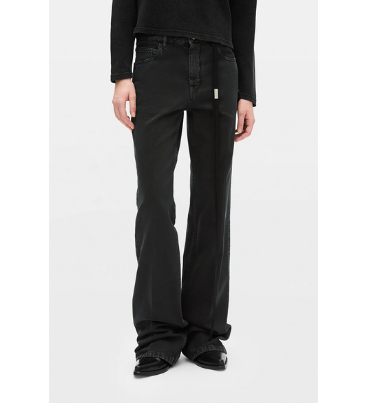 VIVE 5-POCKETS STRAIGHT TROUSERS FADED BLACK