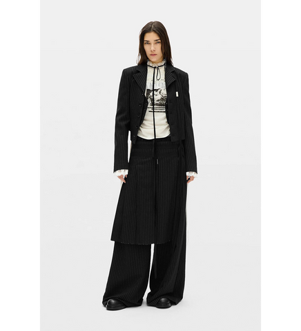 MARKE COMFORT LOUNGE PANTS WITH BELTED APRON BLACK/GREY
