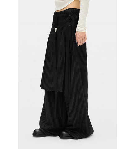 MARKE COMFORT LOUNGE PANTS WITH BELTED APRON BLACK/GREY