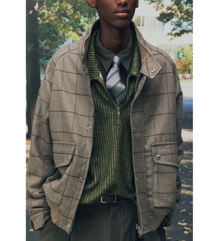 CLASSIC COLLAR ZIP PULLOVER GREEN