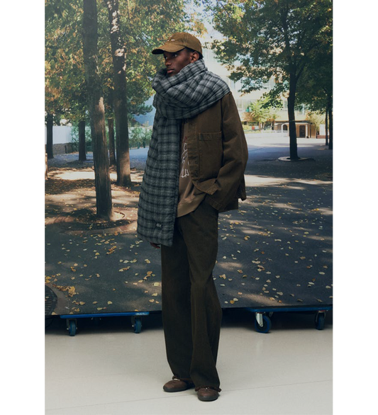 PADDED SCARF CHARCOAL