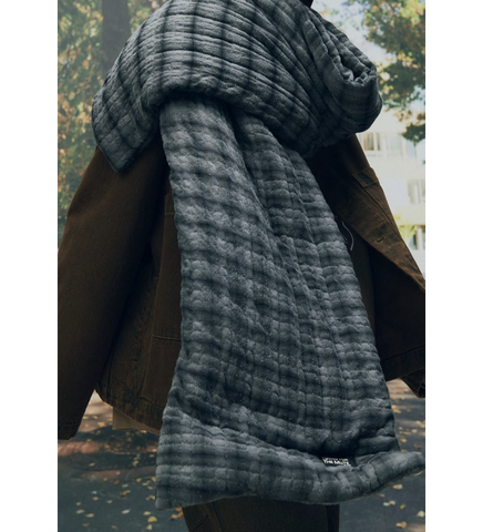 PADDED SCARF CHARCOAL