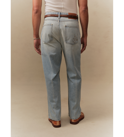 WIDE LEG 5 POCKET JEANS LIGHT WASH