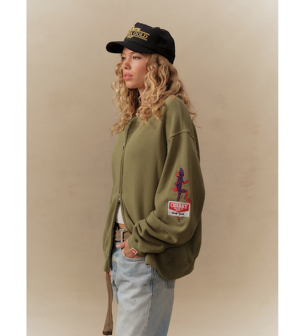 GECKO ZIP UP CREW CACTUS