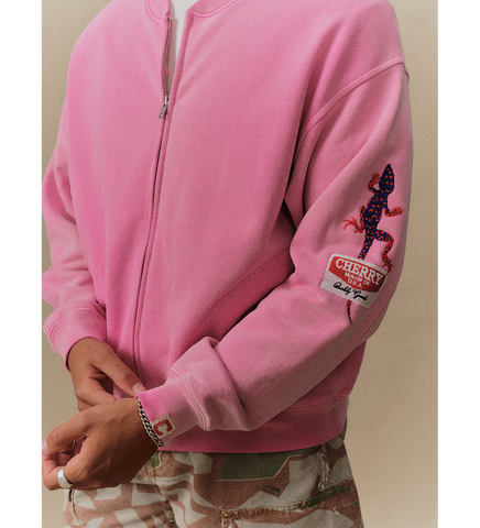 GECKO ZIP UP CREW FUSCHIA