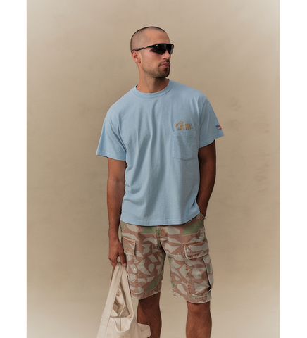 5 STAR BOXY POCKET T-SHIRT SKY BLUE