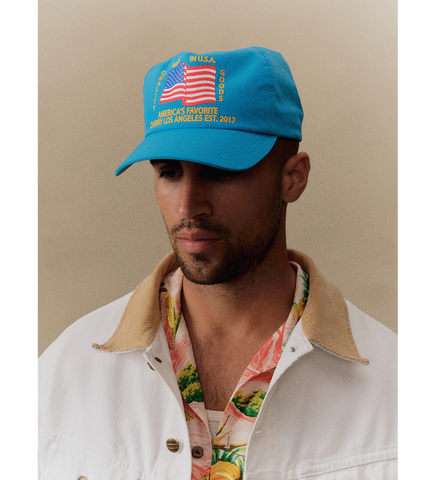 AMERICA'S FAVORITE 5 PANEL HAT AQUA