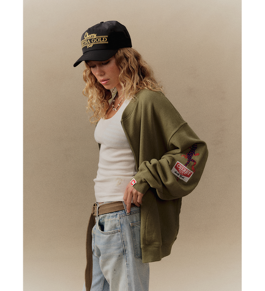 GECKO ZIP UP CREW CACTUS