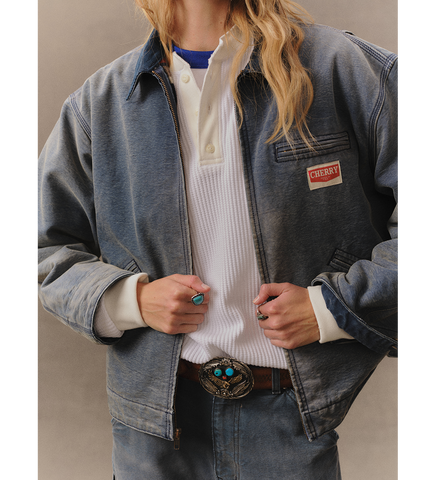 SUN FADED WORK JACKET BLUE