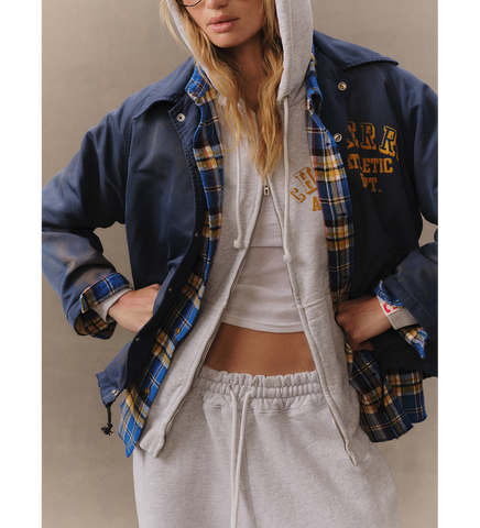 NYLON COACH JACKET SUN FADED NAVY