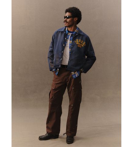NYLON COACH JACKET SUN FADED NAVY