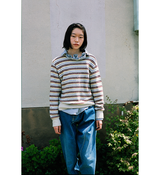 DISTORTED DENIM PANTS BLUE