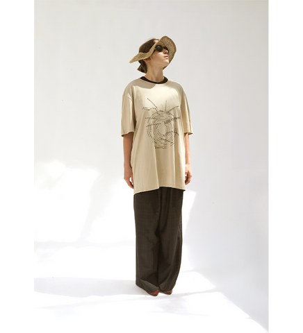 MULTICOLLECTION T-SHIRT BEIGE/BLACK