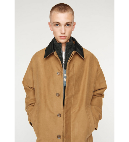 BUTTON UP COACH JACKET CAMEL