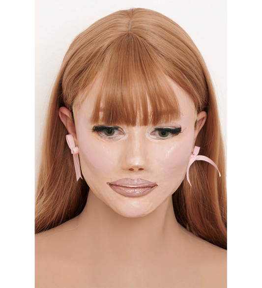 BOW STUDS SILVER/PINK