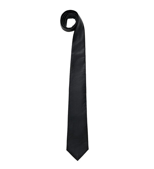 TIE BLACK REAL FAKE LEATHER