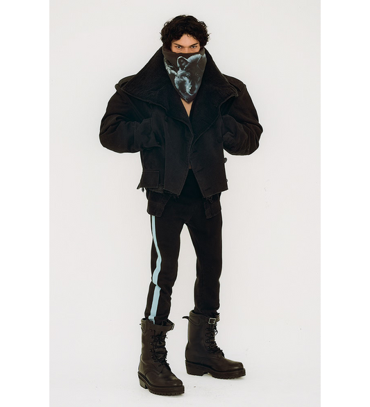 TOWEL CROPPED PEACOAT BLACK