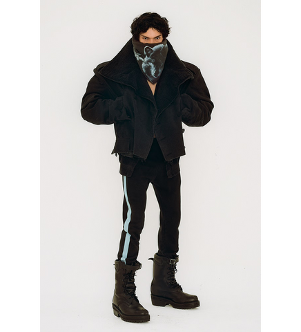 TOWEL CROPPED PEACOAT BLACK