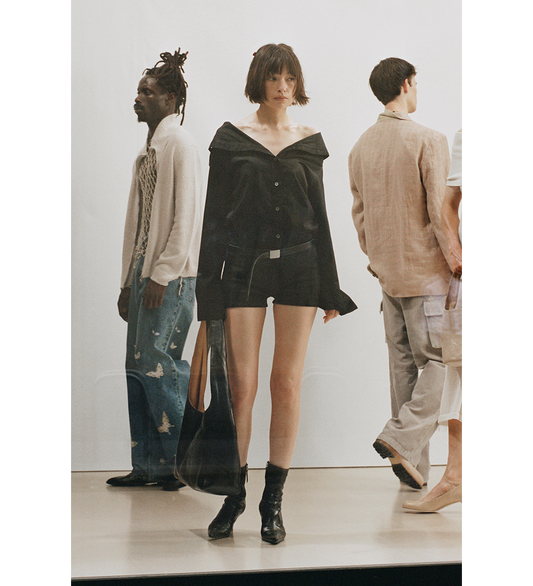 KAONASHI SHIRT BLACK SATIN