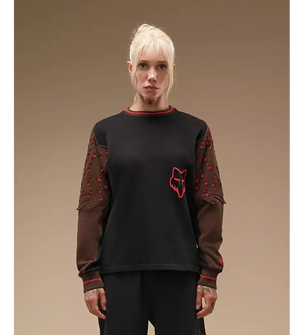 FOX LAB X KIKO KOSTADINOV PERFORATED LONG SLEEVE TEE BLACK RINSE
