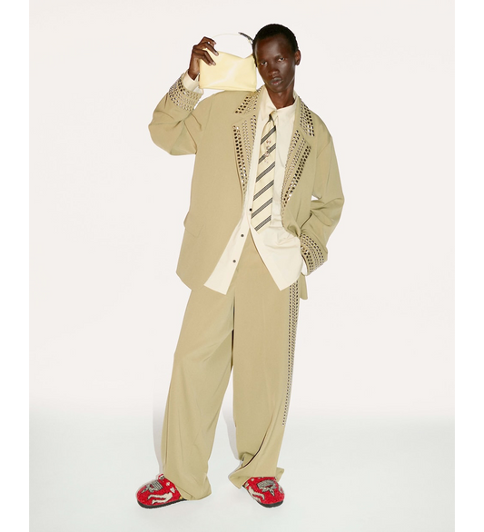 HIGH TWIST KERSEY PANTS BEIGE