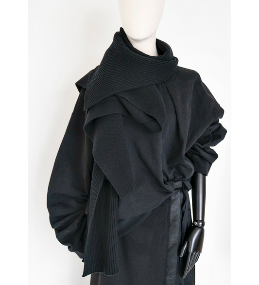TEXAS DOUBLE SQUARE SCARF BLACK