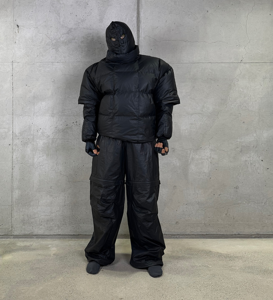 QUILTED PULLOVER BLACK