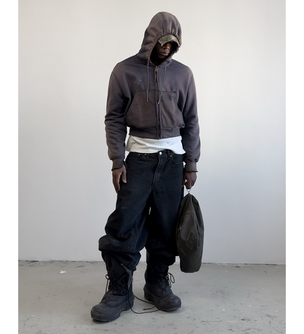 REWORKED WORK ZIPPER DARK EARTH LARGE