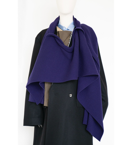 TEXAS DOUBLE SQUARE SCARF BLUEBERRY