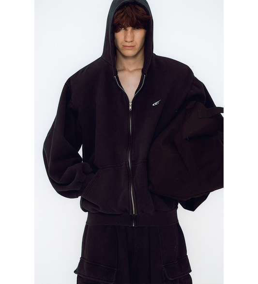 SHOULDER PAD HOODIE V2 ALMOST BLACK