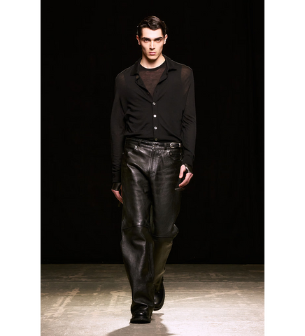 CARLSON CUT WHISKER BLACK BUFFED LAMBSKIN
