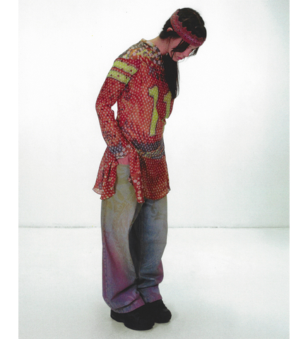 DENIM BAGGY TROUSERS PASTEL RAINBOW