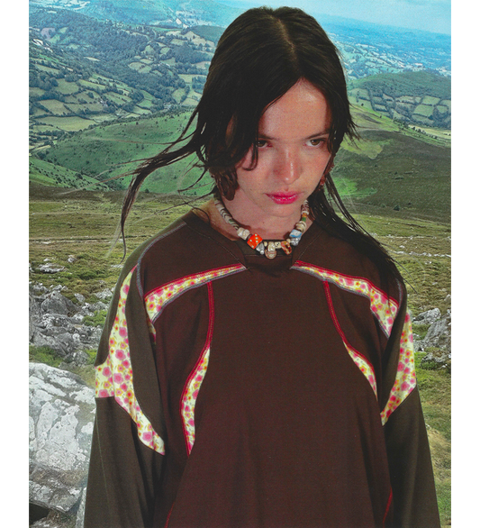 SPORT JERSEY LONG SLEEVE BROWN/FLOWER