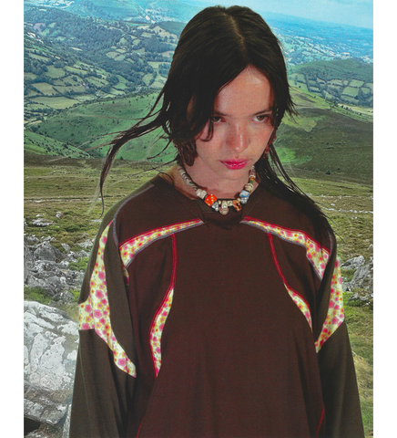 SPORT JERSEY LONG SLEEVE BROWN/FLOWER