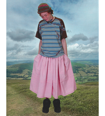 SPORT JERSEY T-SHIRT BLUE/BROWN STRIPES