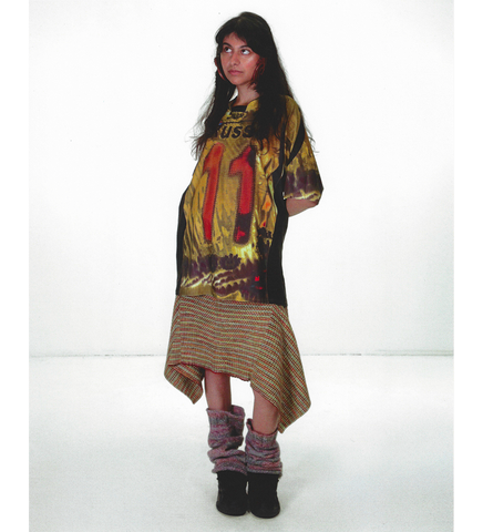 SPORT LOOSE FIT SHORT SLEEVE TOP MUSTARD