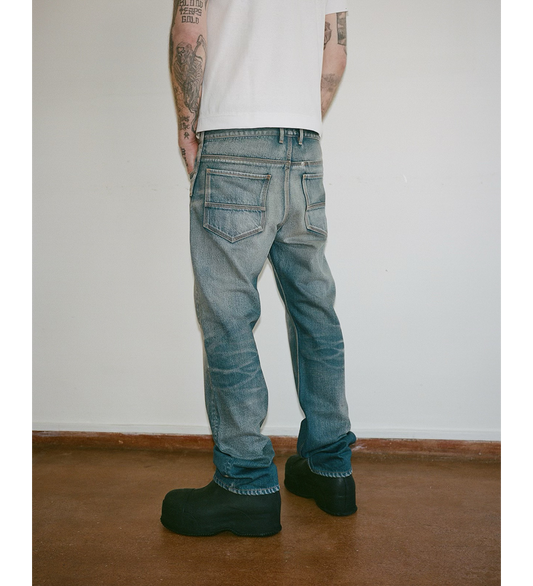 WASHED STRAIGHT JEAN BLUE