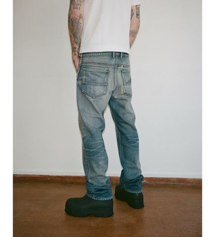 WASHED STRAIGHT JEAN BLUE