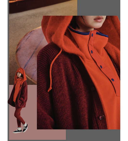 FLOWING FLEECE SWEAT RED