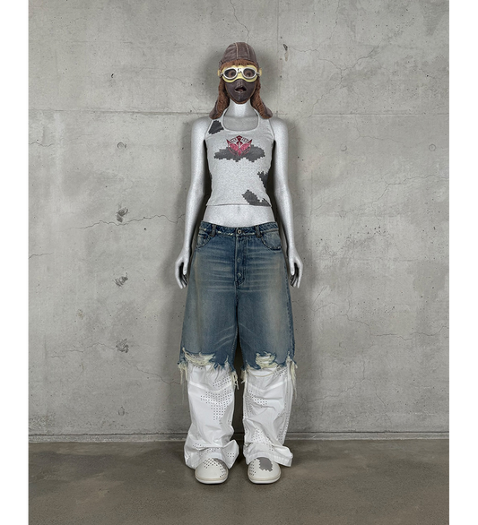 HYBRID DENIM PANTS BLUE