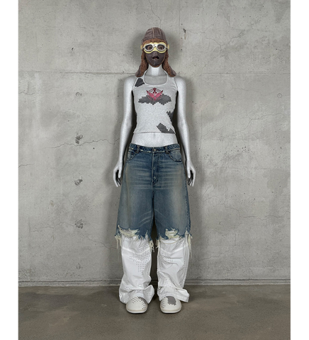 HYBRID DENIM PANTS BLUE