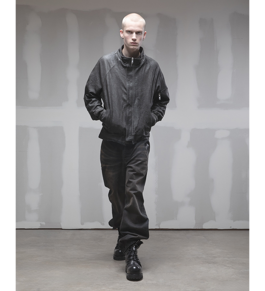 LAKOTA RAW LEATHER JACKET CHARCOAL