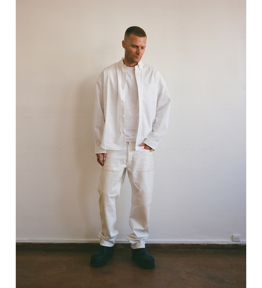 POPLIN BUTTON UP SHIRT WHITE