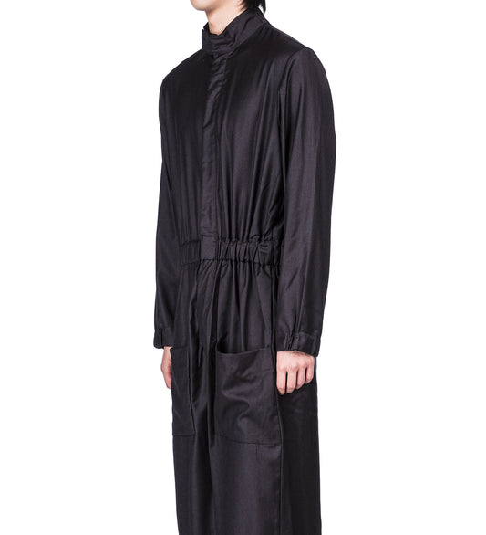 FINE WOOL OVERALL BLACK