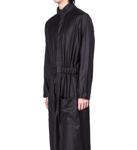 FINE WOOL OVERALL BLACK