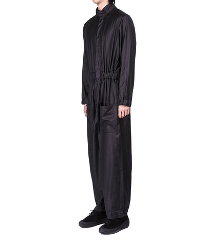 FINE WOOL OVERALL BLACK