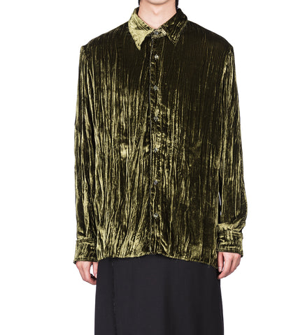 SILK VELVET SHIRT GREEN