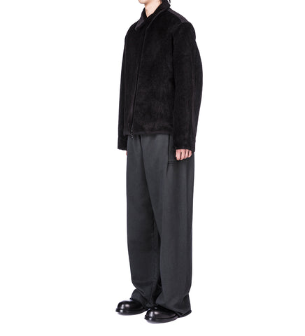 FLEECE FLAP POCKET TROUSERS BLACK